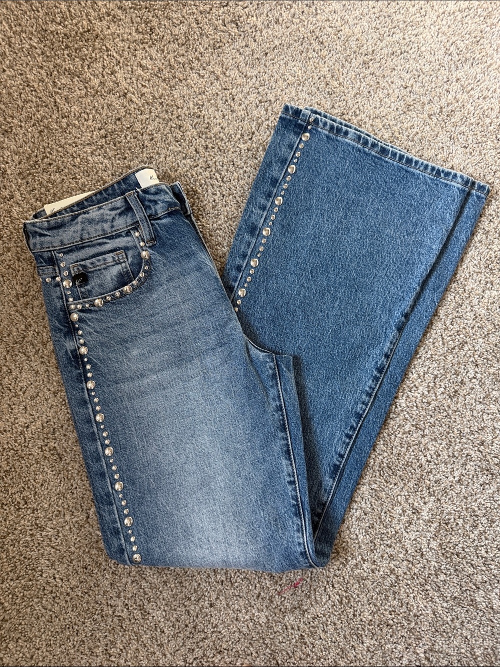 KanCan Studded Jeans Size 27 High rise wide flare